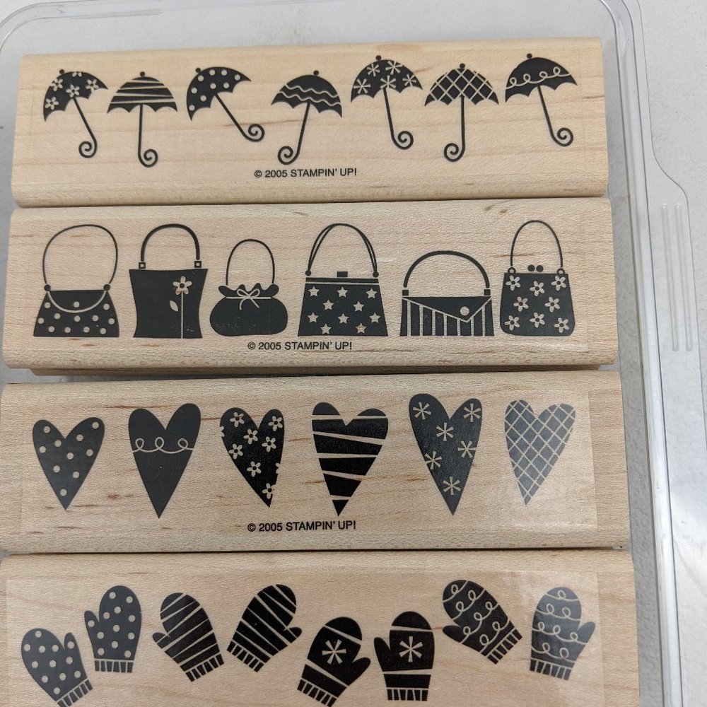 Stampin' Up Weather or Not Umbrellas Bag Hearts